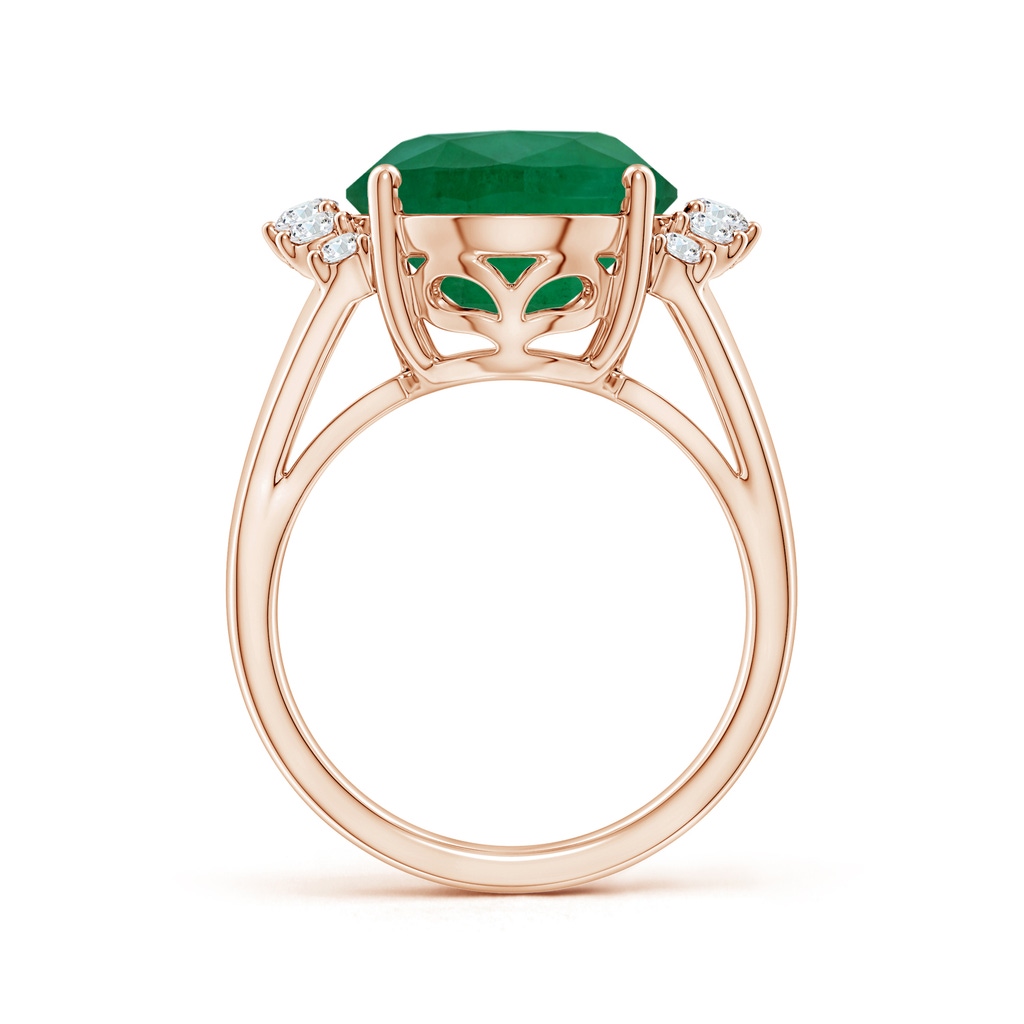 14.03x11.21x7.11mm A GIA Certified Emerald Ring with Side Diamonds in Rose Gold Side 399