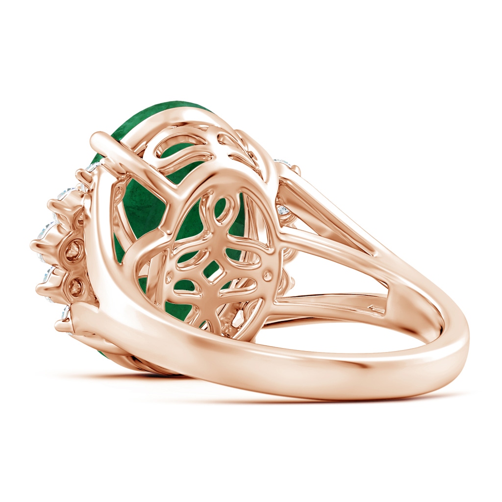 14.03x11.21x7.11mm A GIA Certified Emerald Ring with Side Diamonds in Rose Gold Side 499