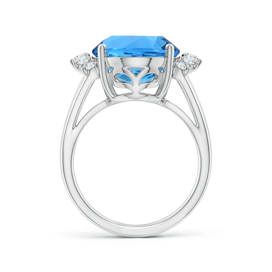 16.11x12.08x7.63mm AAAA GIA Certified Swiss Blue Topaz Ring with Side Diamonds in White Gold Side 399