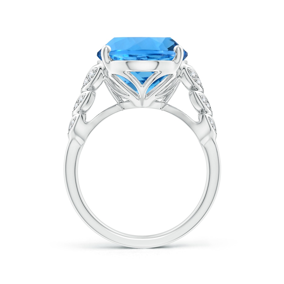 16.11x12.08x7.63mm AAAA GIA Certified Swiss Blue Topaz Ring with Diamond Leaf Motifs in White Gold Side 399