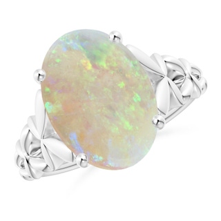 13.46x8.31x4.12mm AAA GIA Certified Oval Opal Butterfly Cocktail Ring in 18K White Gold
