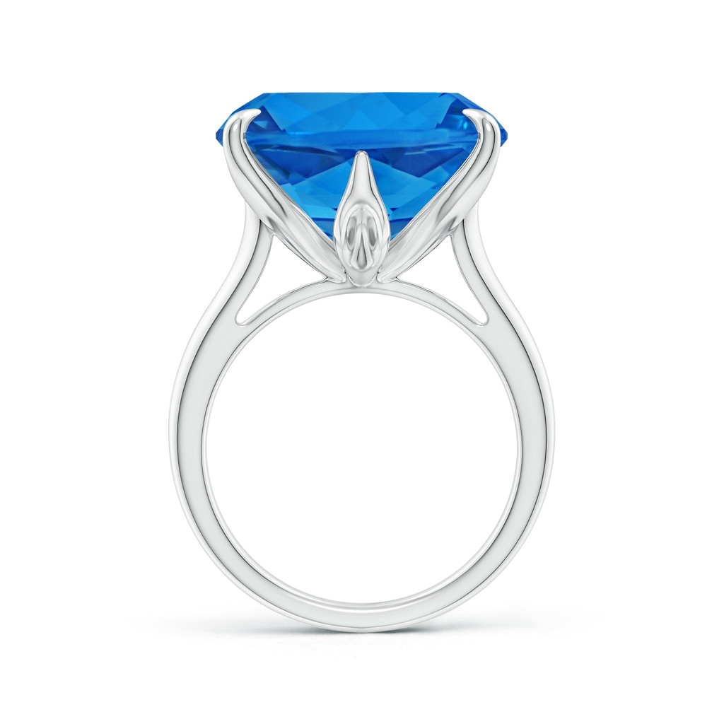 16.05x16.02x10.74mm AAAA Claw-Set GIA Certified Cushion Swiss Blue Topaz Solitaire Ring in White Gold Side 399