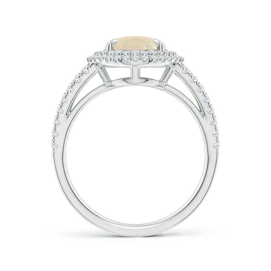 13.86x10.16x4.37mm AAAA GIA Certified Oval Opal Split Shank Double Halo Ring in White Gold side-1