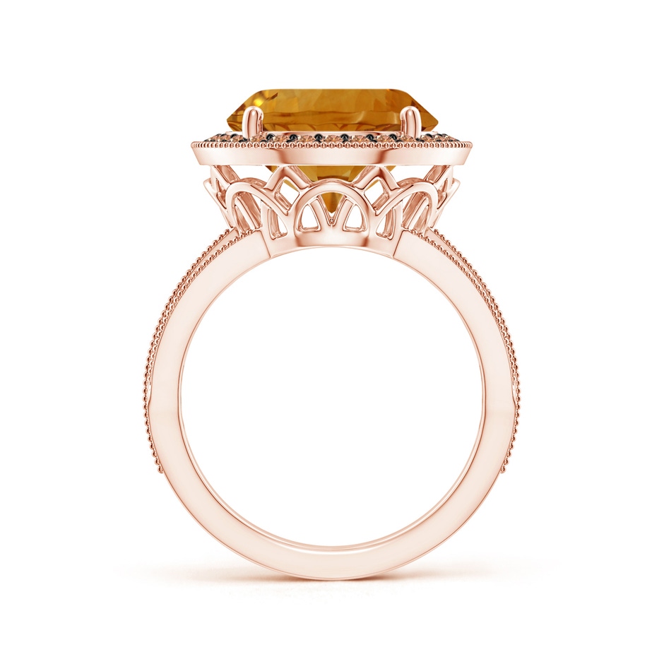 12.20x12.14x8.14mm AAAA GIA Certified Round Citrine Ring with Coffee Diamond Halo in 18K Rose Gold side 199