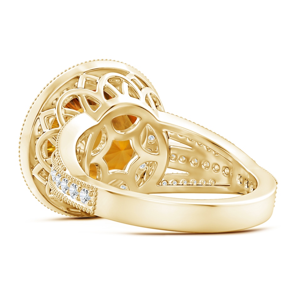 12.20x12.14x8.14mm AAAA GIA Certified Round Citrine Ring with Coffee Diamond Halo in 18K Yellow Gold side 399