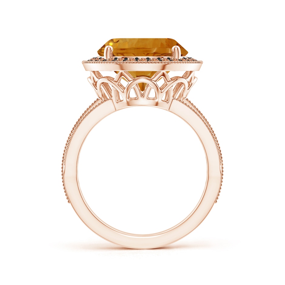 12.20x12.14x8.14mm AAAA GIA Certified Round Citrine Ring with Coffee Diamond Halo in Rose Gold side 199
