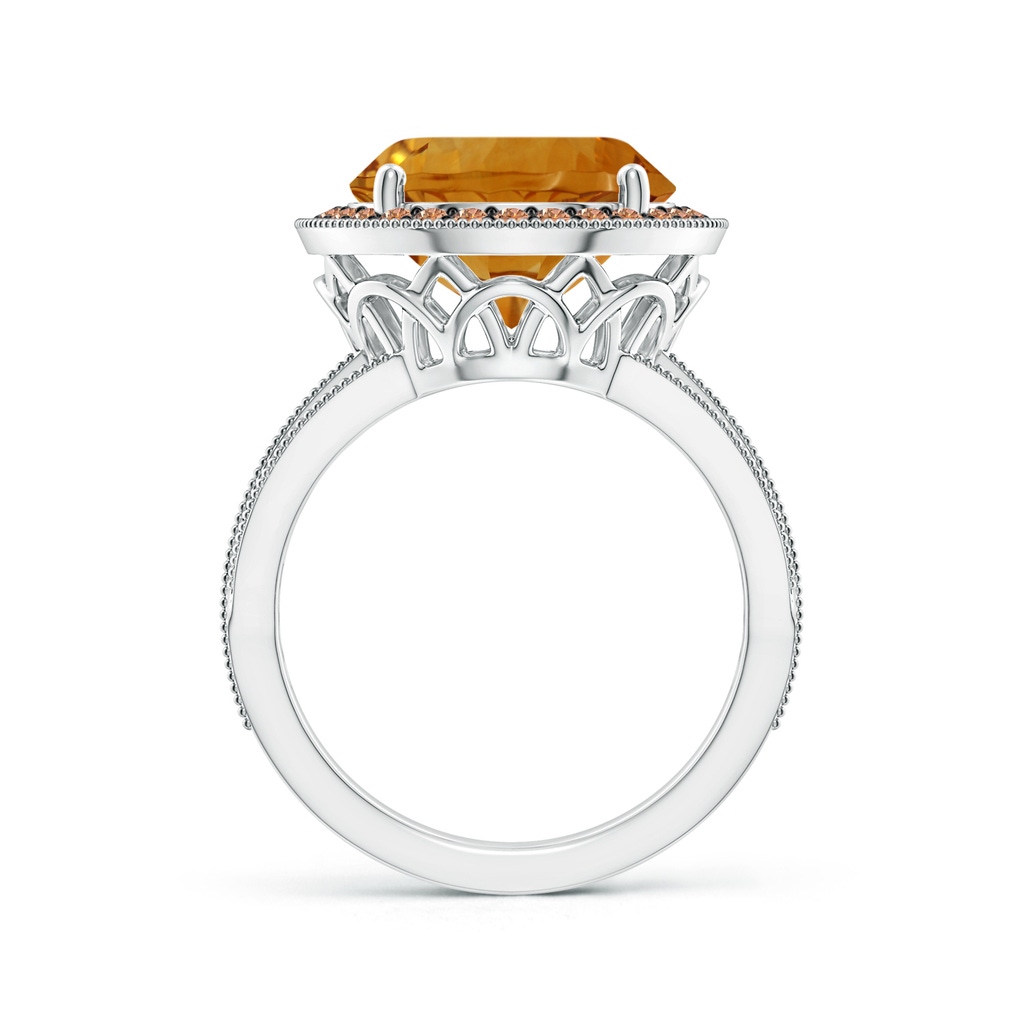 12.20x12.14x8.14mm AAAA GIA Certified Round Citrine Ring with Coffee Diamond Halo in White Gold - side 199