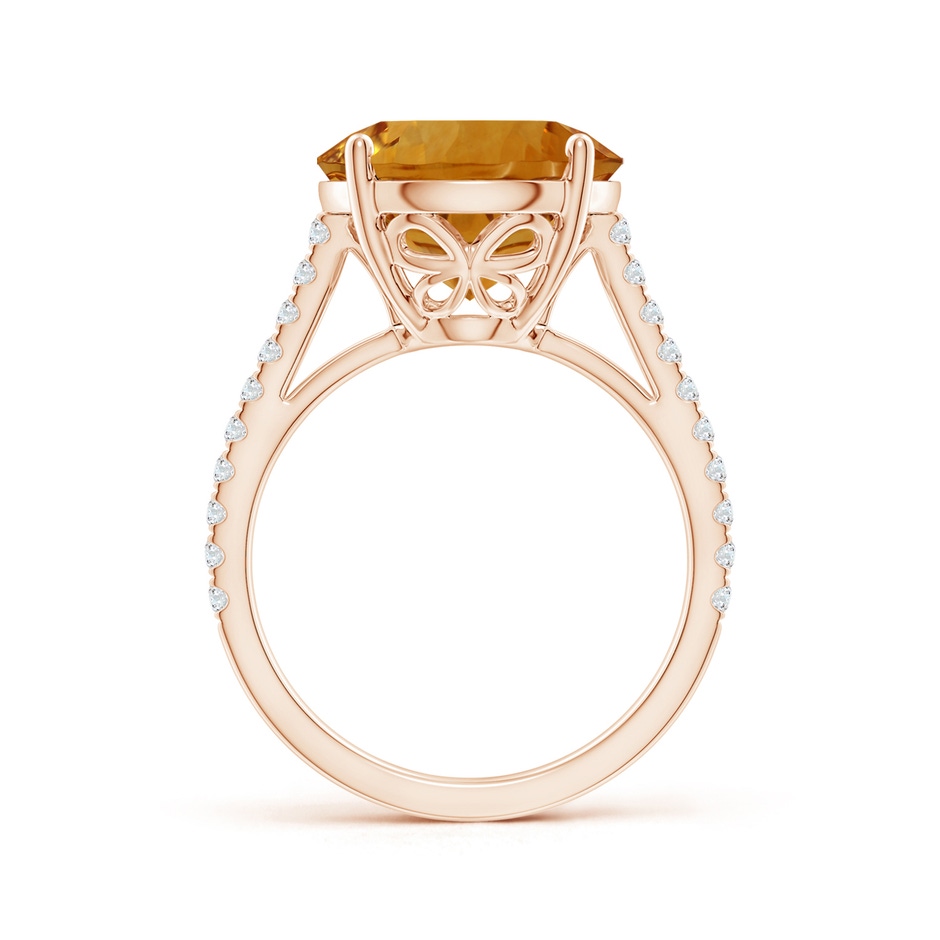 12.20x12.14x8.14mm AAAA GIA Certified Round Citrine Cocktail Ring with Floral Motif in Rose Gold side 199
