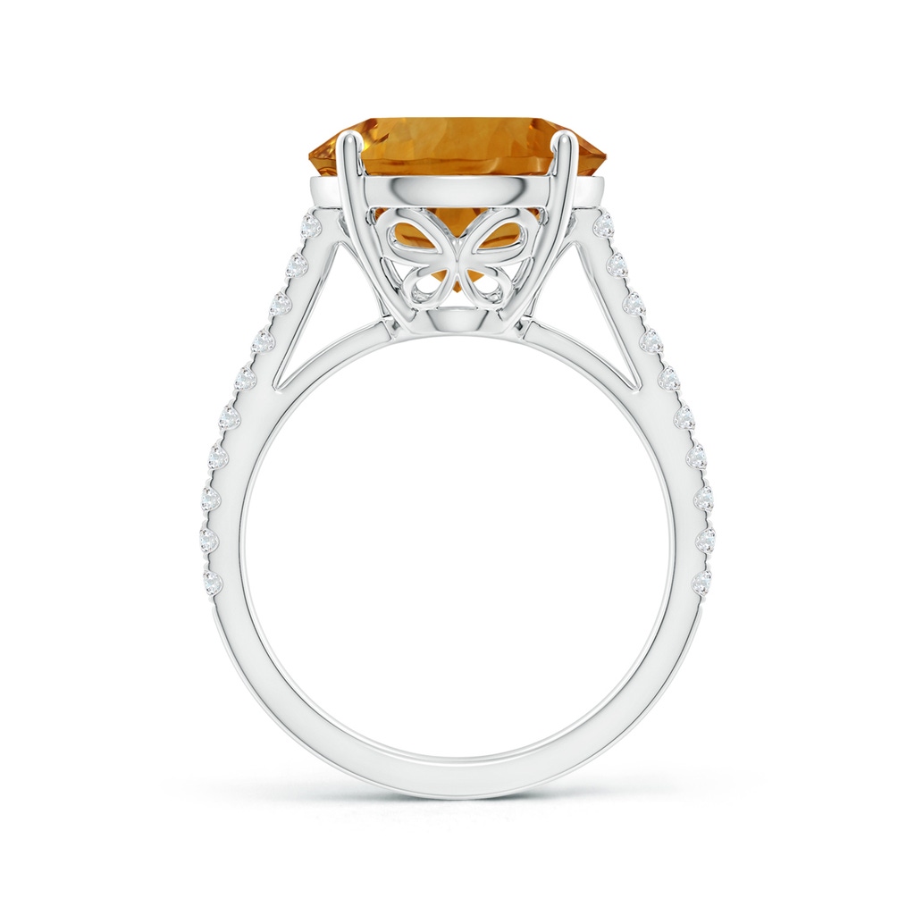 12.20x12.14x8.14mm AAAA GIA Certified Round Citrine Cocktail Ring with Floral Motif in White Gold Side 199