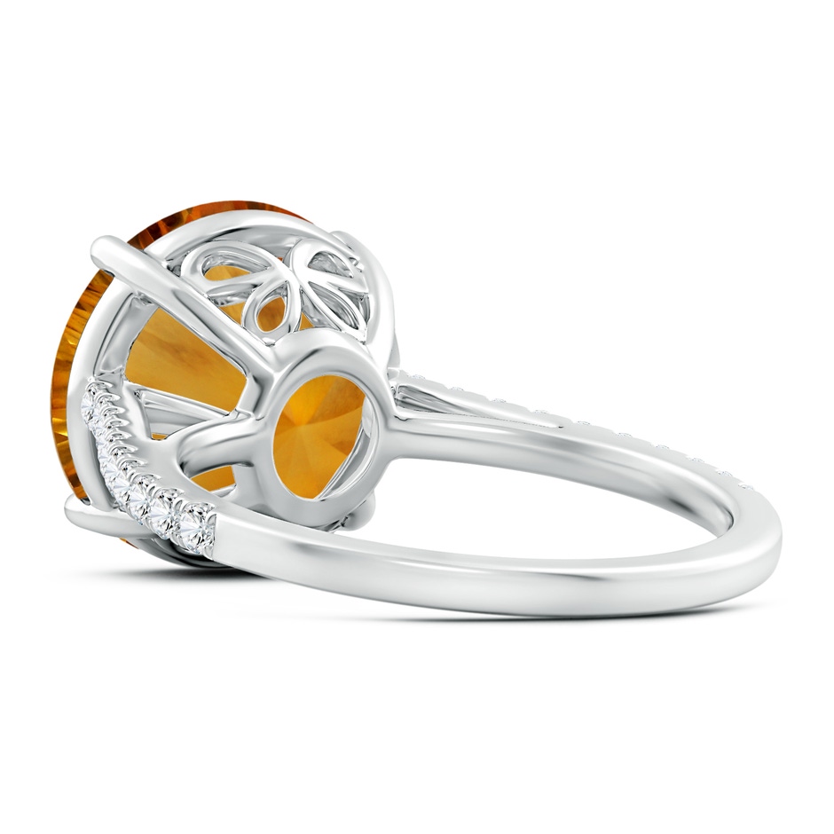 12.20x12.14x8.14mm AAAA GIA Certified Round Citrine Cocktail Ring with Floral Motif in White Gold side 399