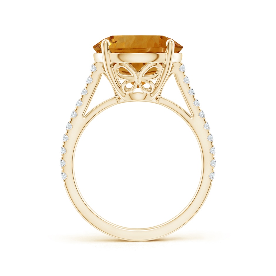 12.20x12.14x8.14mm AAAA GIA Certified Round Citrine Cocktail Ring with Floral Motif in Yellow Gold side 199
