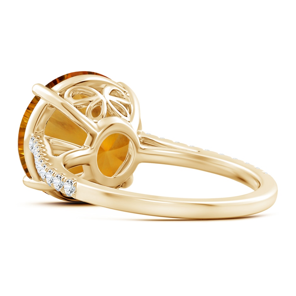 12.20x12.14x8.14mm AAAA GIA Certified Round Citrine Cocktail Ring with Floral Motif in Yellow Gold side 399