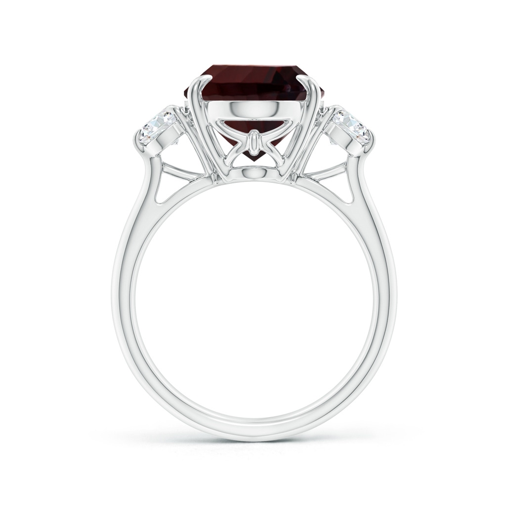 14.08x10.09x5.79mm AAA GIA Certified Garnet Three Stone Ring with Diamonds in White Gold - side 199