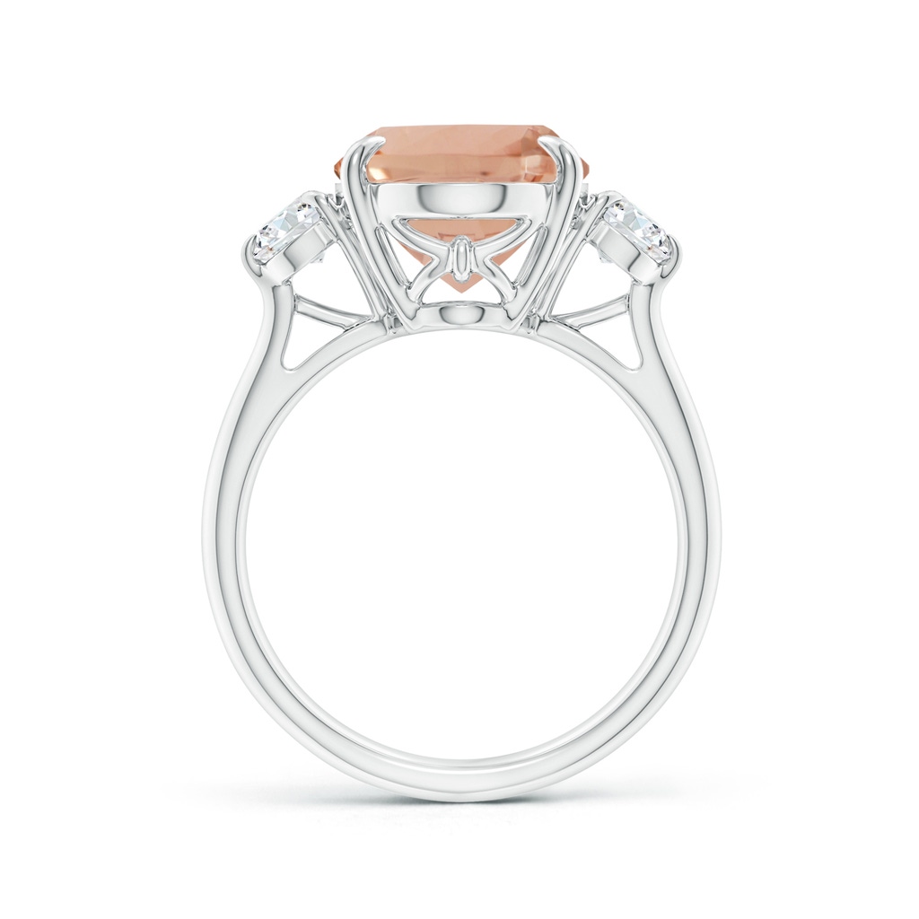 14.03x10.03x7.32mm AAAA GIA Certified Morganite Three Stone Ring with Diamond in White Gold - side 199