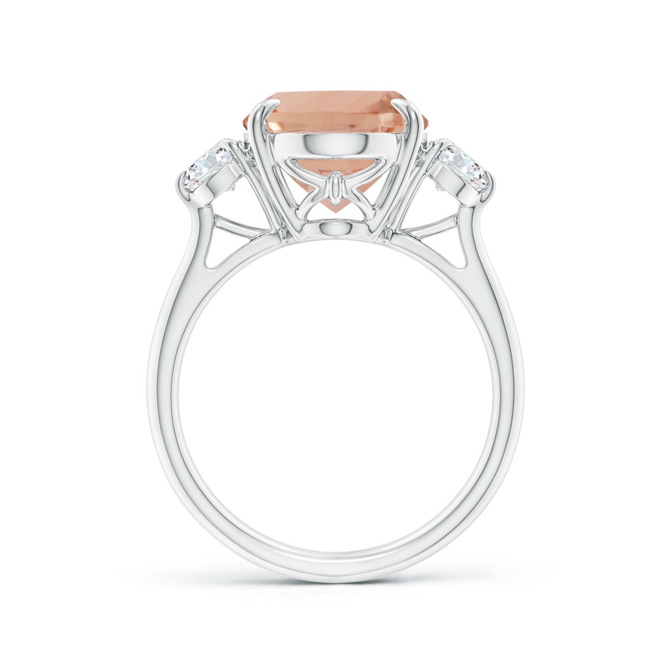 14.03x10.03x7.32mm AAAA GIA Certified Morganite Three Stone Ring with Diamond in White Gold side 199