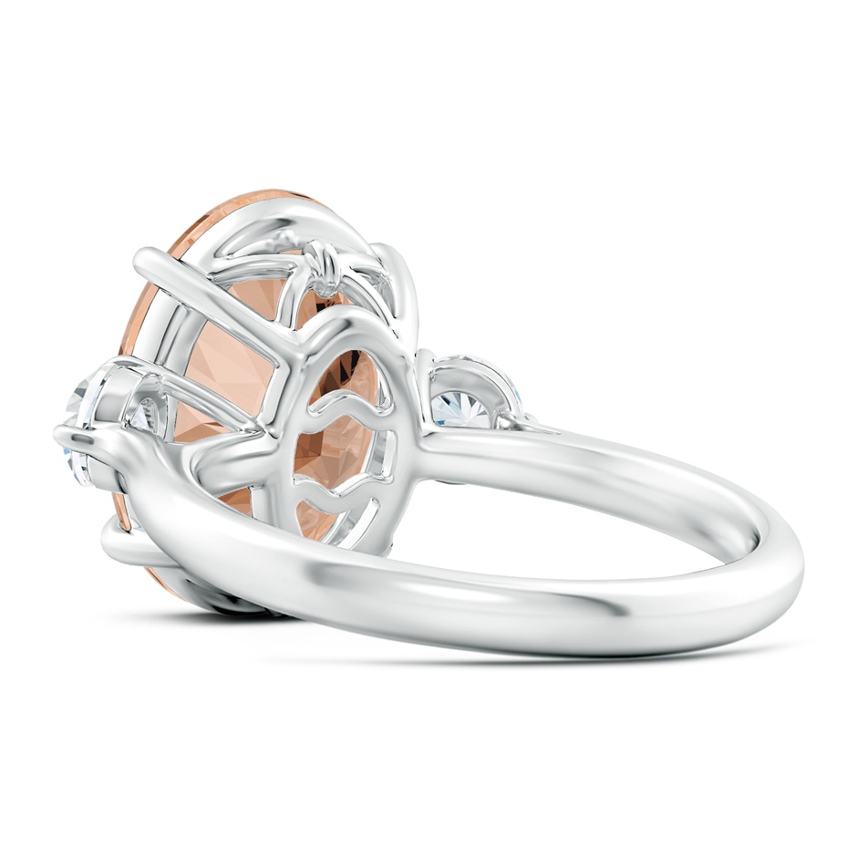 14.03x10.03x7.32mm AAAA GIA Certified Morganite Three Stone Ring with Diamond in White Gold side 399