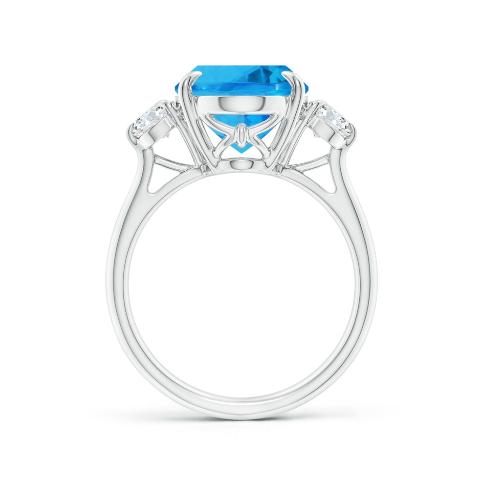 14.11x10.04x6.69mm AAA GIA Certified Swiss Blue Topaz Three Stone Ring with Diamond - 8.4 CT TW in White Gold side 399