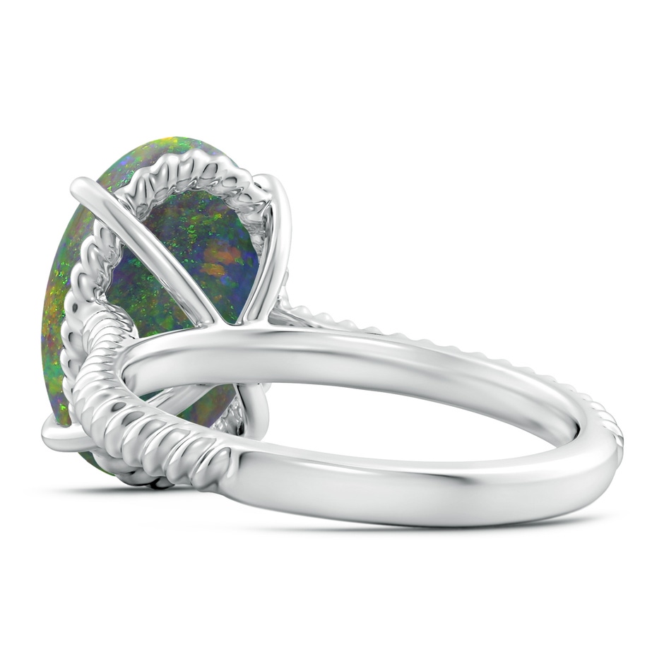 13.63x9.76x5.15mm AAA GIA Certified Oval Black Opal Twist Shank Ring in P950 Platinum Side 499