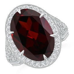 Vintage Inspired White Gold Garnet Rings