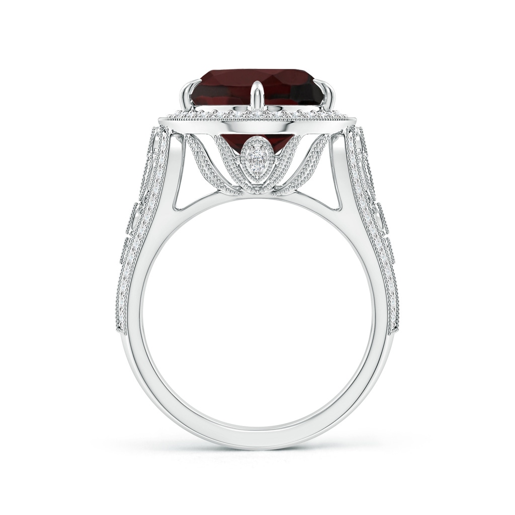 14.97x10.02x7.58mm A GIA Certified Oval Garnet Vintage Style Split Shank Ring in White Gold - side 199