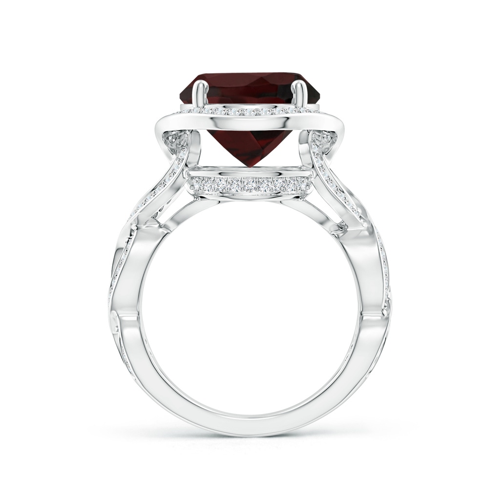 14.97x10.02x7.58mm A GIA Certified Oval Garnet Infinity Shank Ring with Halo in 18K White Gold - side 199