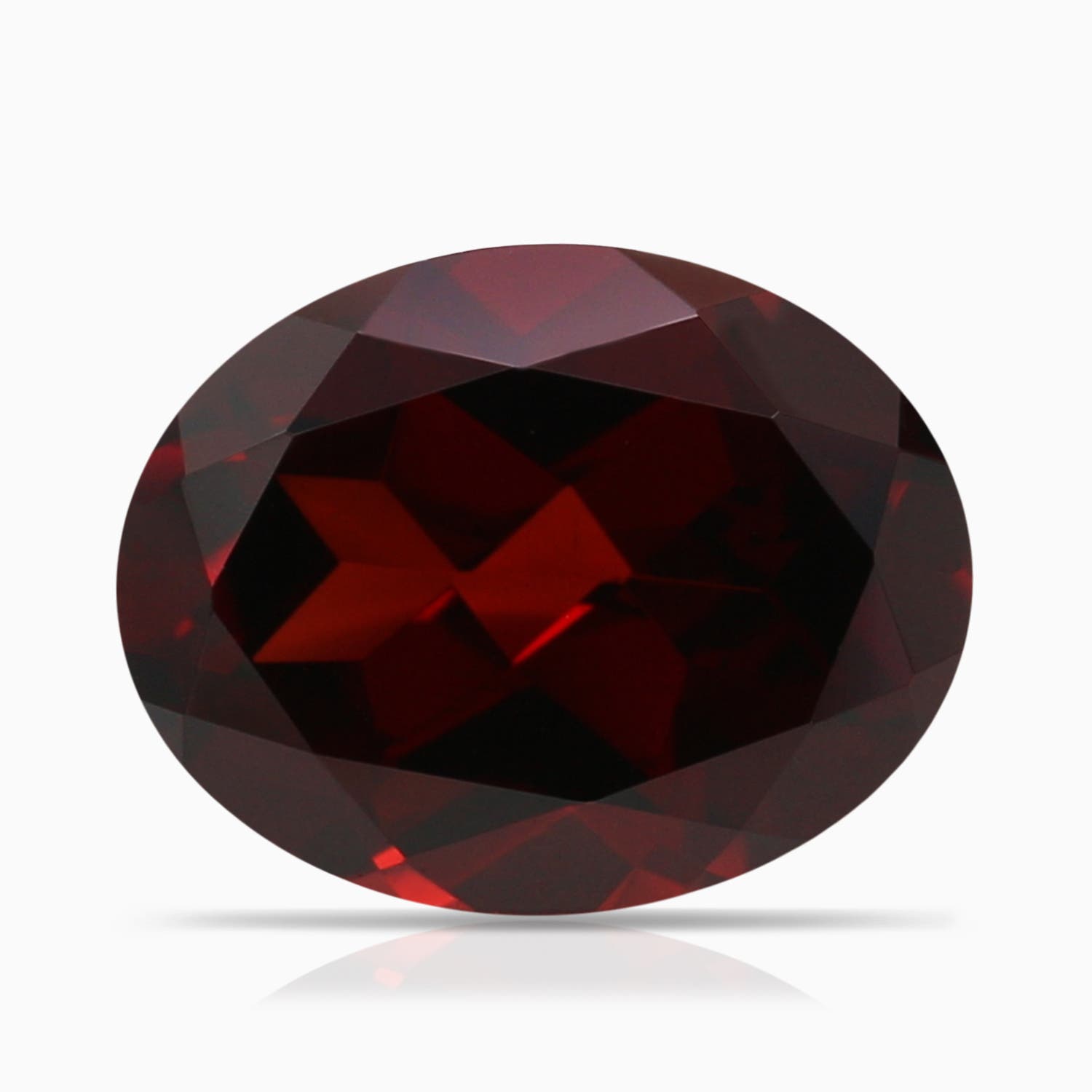 14.97x10.02x7.58mm A GIA Certified Oval Garnet Infinity Shank Ring with Halo in 18CT White Gold - stone