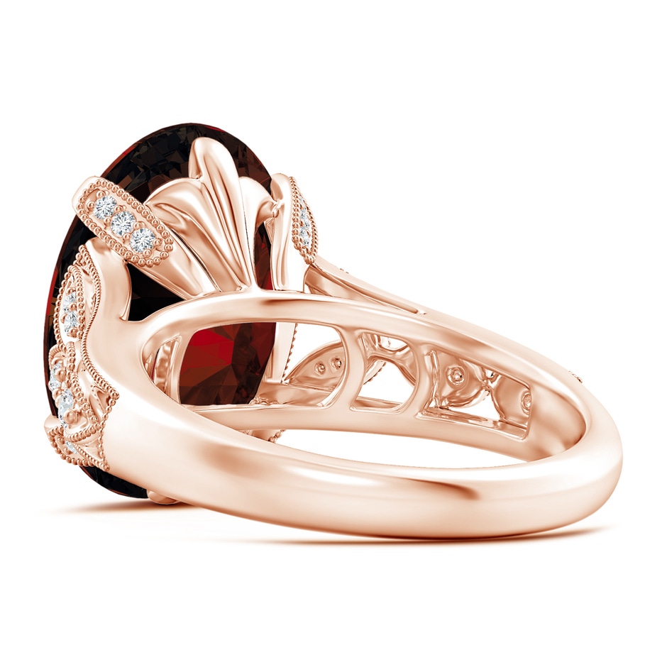 14.97x10.02x7.58mm A GIA Certified Vintage Style Oval Garnet Fleur De Lis Ring in 18K Rose Gold side 399