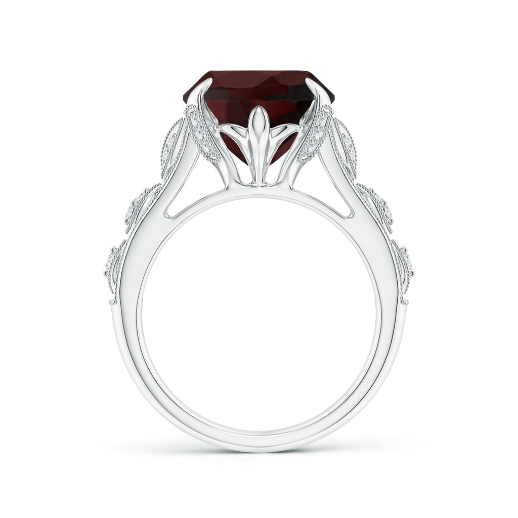 14.97x10.02x7.58mm A GIA Certified Vintage Style Oval Garnet Fleur De Lis Ring in 18K White Gold - side 199