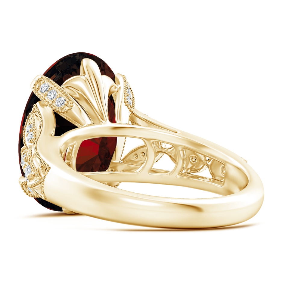14.97x10.02x7.58mm A GIA Certified Vintage Style Oval Garnet Fleur De Lis Ring in 18K Yellow Gold side 399