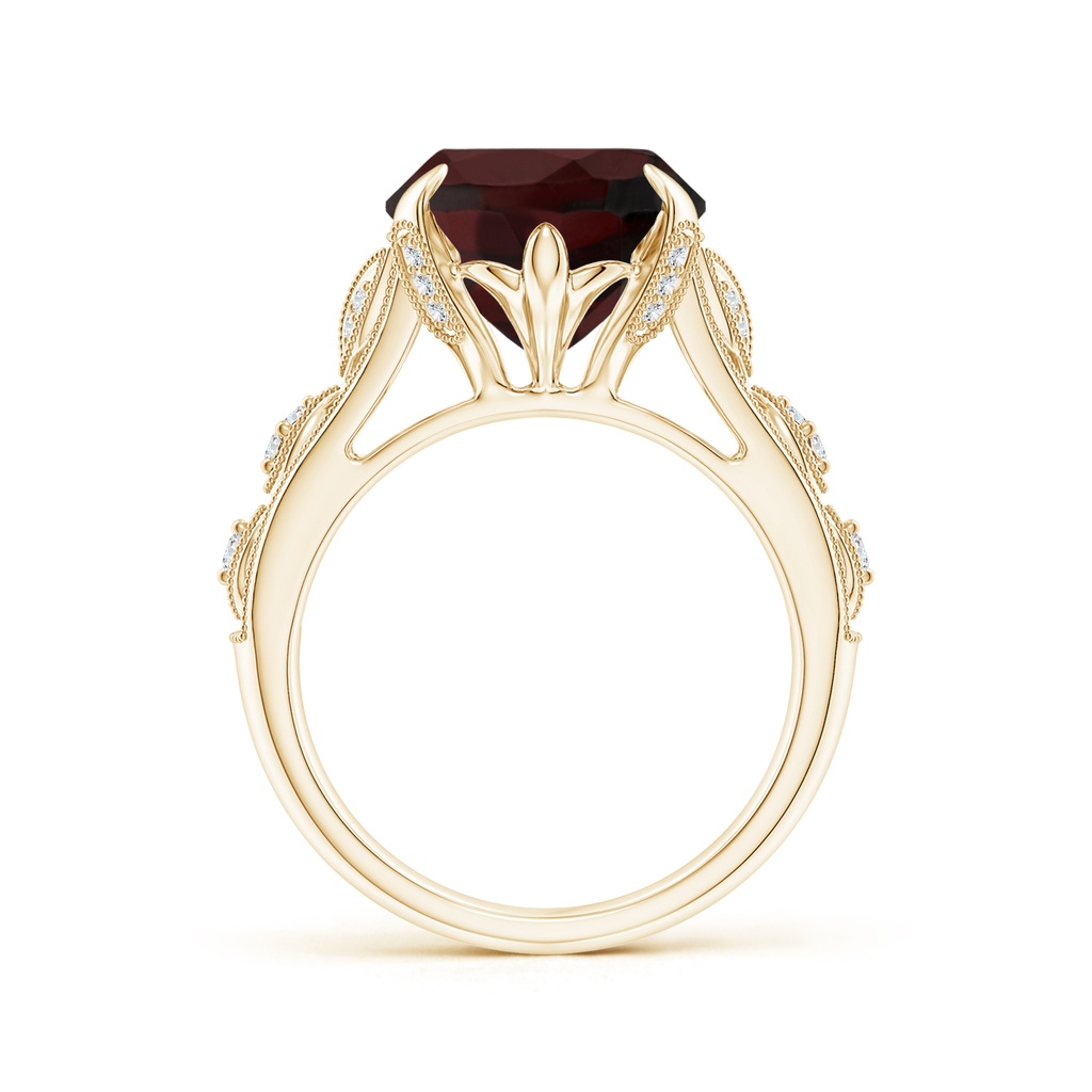 14.97x10.02x7.58mm A GIA Certified Vintage Style Oval Garnet Fleur De Lis Ring in Yellow Gold - side 199