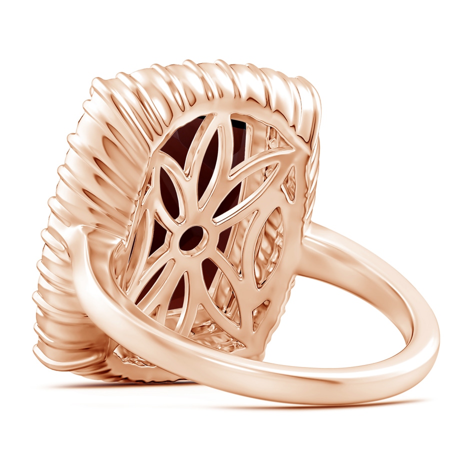 15x12.7mm A GIA Certified Rectangular Cushion Garnet Ring with Diamond Halo in Rose Gold side-2