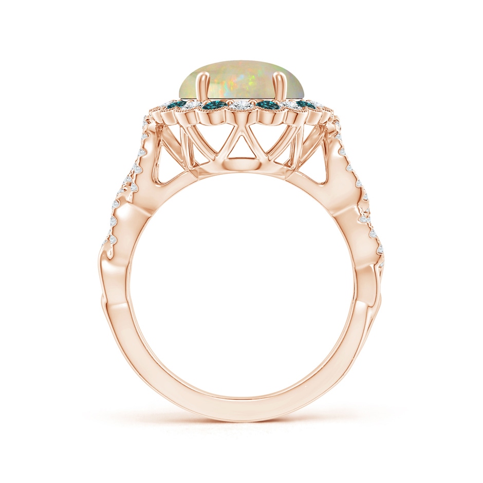 12.90x10.53x4.24mm AAA GIA Certified Oval Opal Ring with Blue & White Diamonds in Rose Gold side 199
