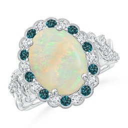 Opal Side Stones Rings