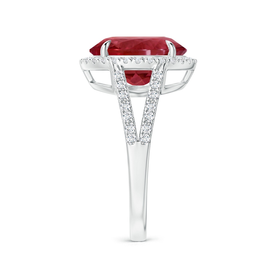 12.18x10.22x7.61mm AAAA GIA Certified Oval Pink Tourmaline Split Shank Ring with Halo in 18K White Gold side 399