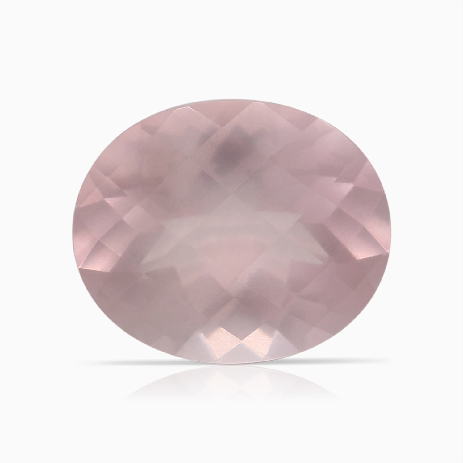 12.14x10.08x6.70mm AAAA Oval GIA Certified Rose Quartz Split Shank Ring with Halo in White Gold - stone