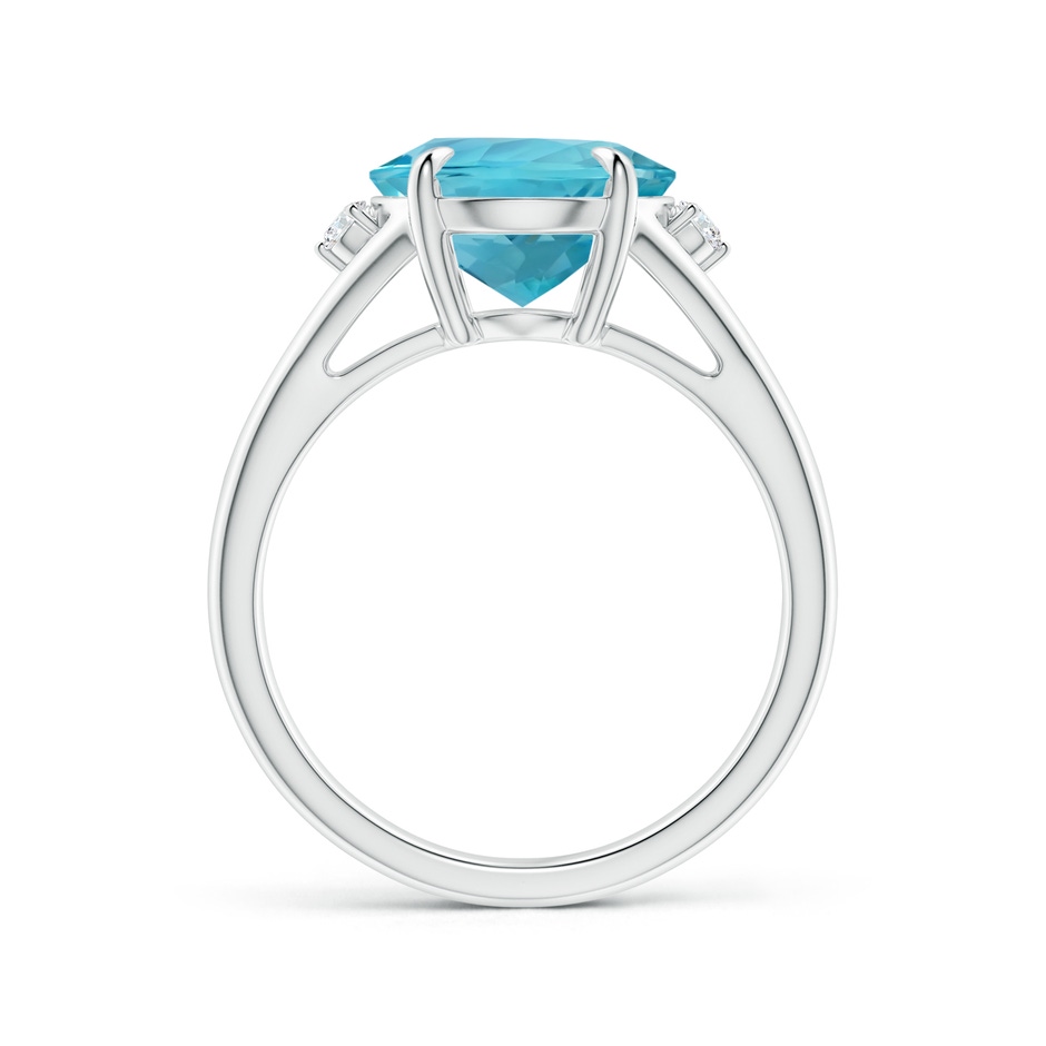 12.11x9.10x6.24mm AAA GIA Certified Oval Aquamarine Ring with Diamond Accents in P950 Platinum side-1