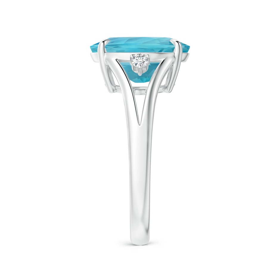 12.11x9.10x6.24mm AAA GIA Certified Oval Aquamarine Ring with Diamond Accents in P950 Platinum side-2