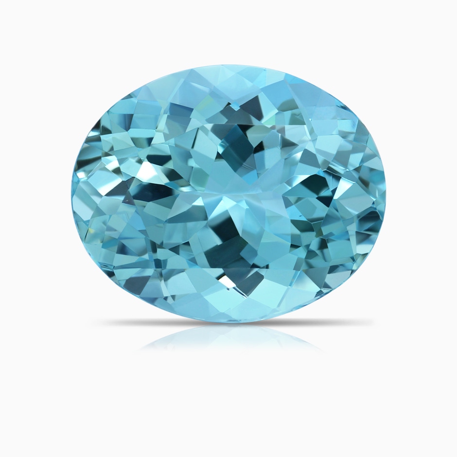 12.11x9.10x6.24mm AAA GIA Certified Oval Aquamarine Ring with Diamond Accents in Rose Gold stone