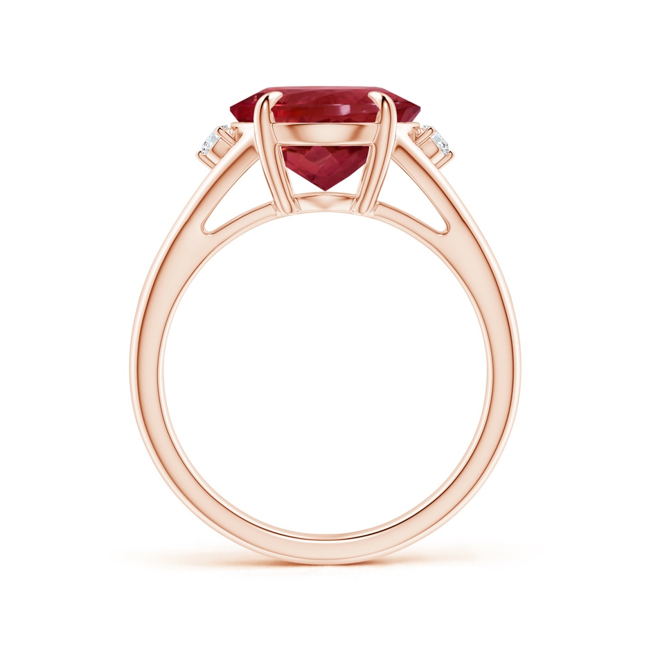 12.18x10.22x7.61mm AAAA GIA Certified Oval Pink Tourmaline Ring with Diamond Accents in 18K Rose Gold side 199