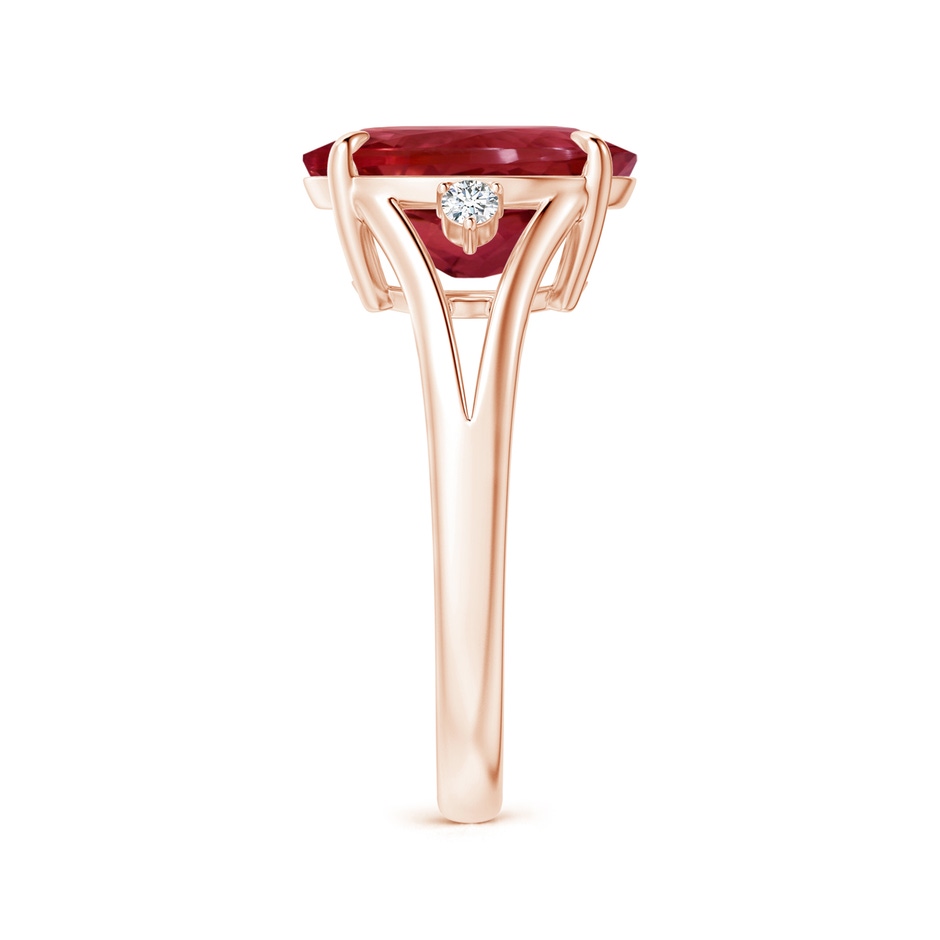 12.18x10.22x7.61mm AAAA GIA Certified Oval Pink Tourmaline Ring with Diamond Accents in 18K Rose Gold side 399