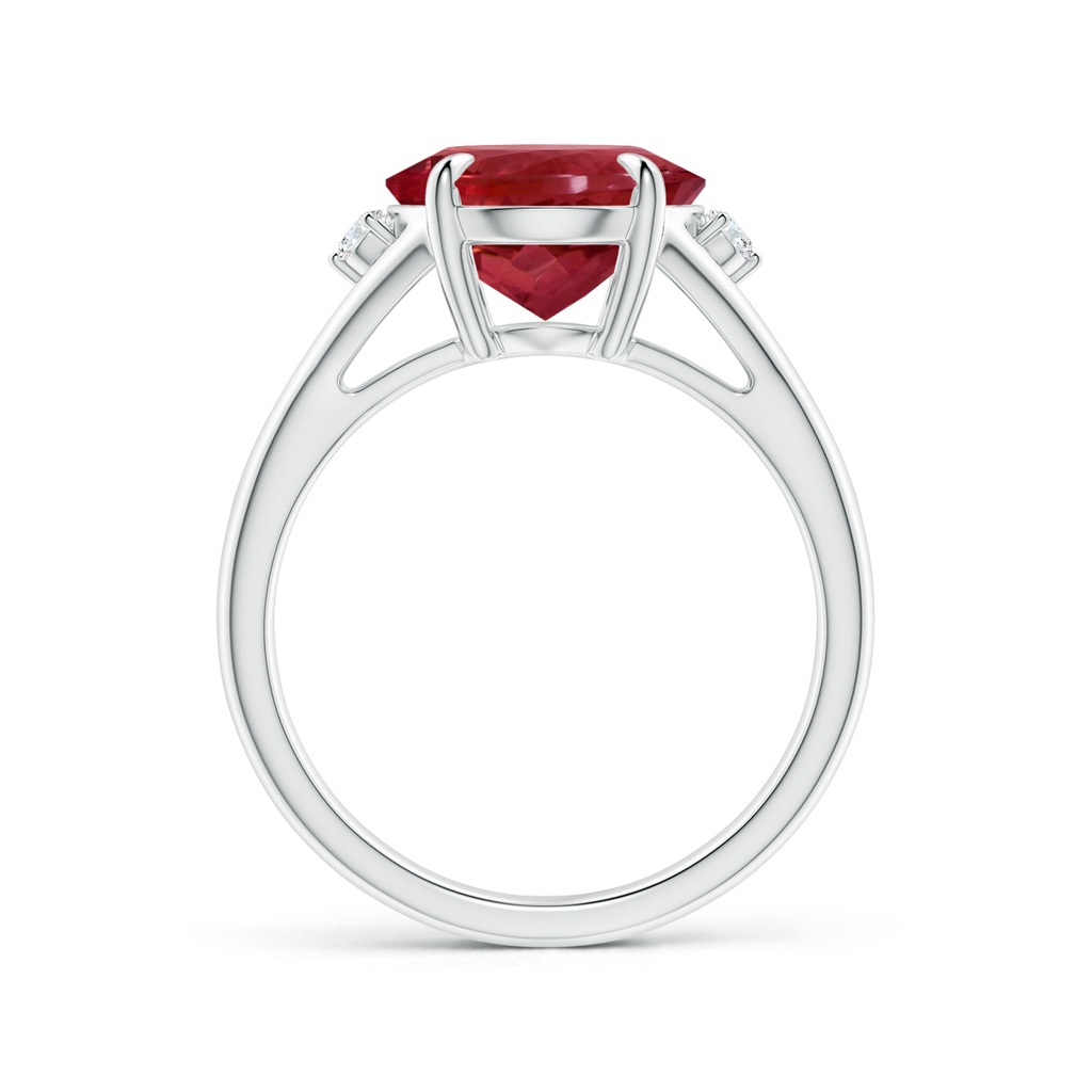 12.18x10.22x7.61mm AAAA GIA Certified Oval Pink Tourmaline Ring with Diamond Accents in White Gold - side 199