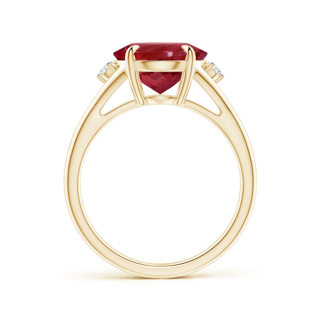 12.18x10.22x7.61mm AAAA GIA Certified Oval Pink Tourmaline Ring with Diamond Accents in Yellow Gold - side 199