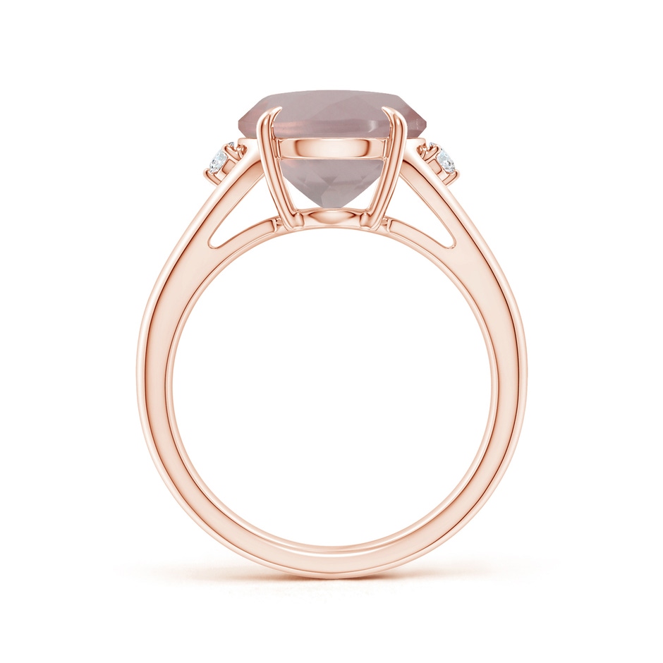 12.14x10.08x6.70mm AAAA GIA Certified Oval Rose Quartz Ring with Diamond Accents in 18K Rose Gold side 199