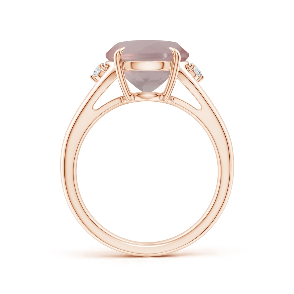 12.14x10.08x6.70mm AAAA GIA Certified Oval Rose Quartz Ring with Diamond Accents in Rose Gold - side 199