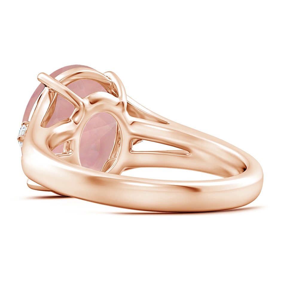 12.14x10.08x6.70mm AAAA GIA Certified Oval Rose Quartz Ring with Diamond Accents in Rose Gold side 399