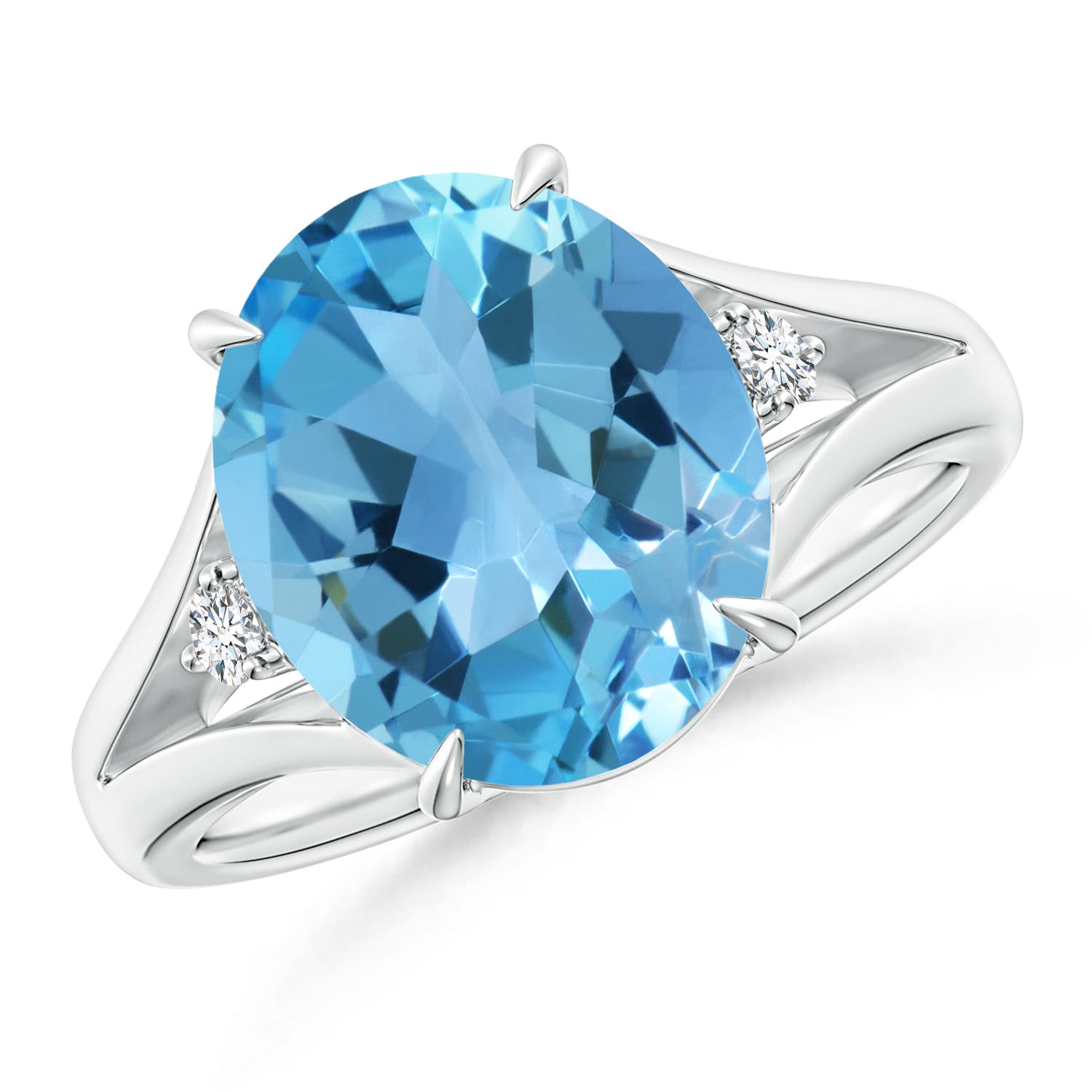 AA - Swiss Blue Topaz / 5.67 CT / 14 KT White Gold