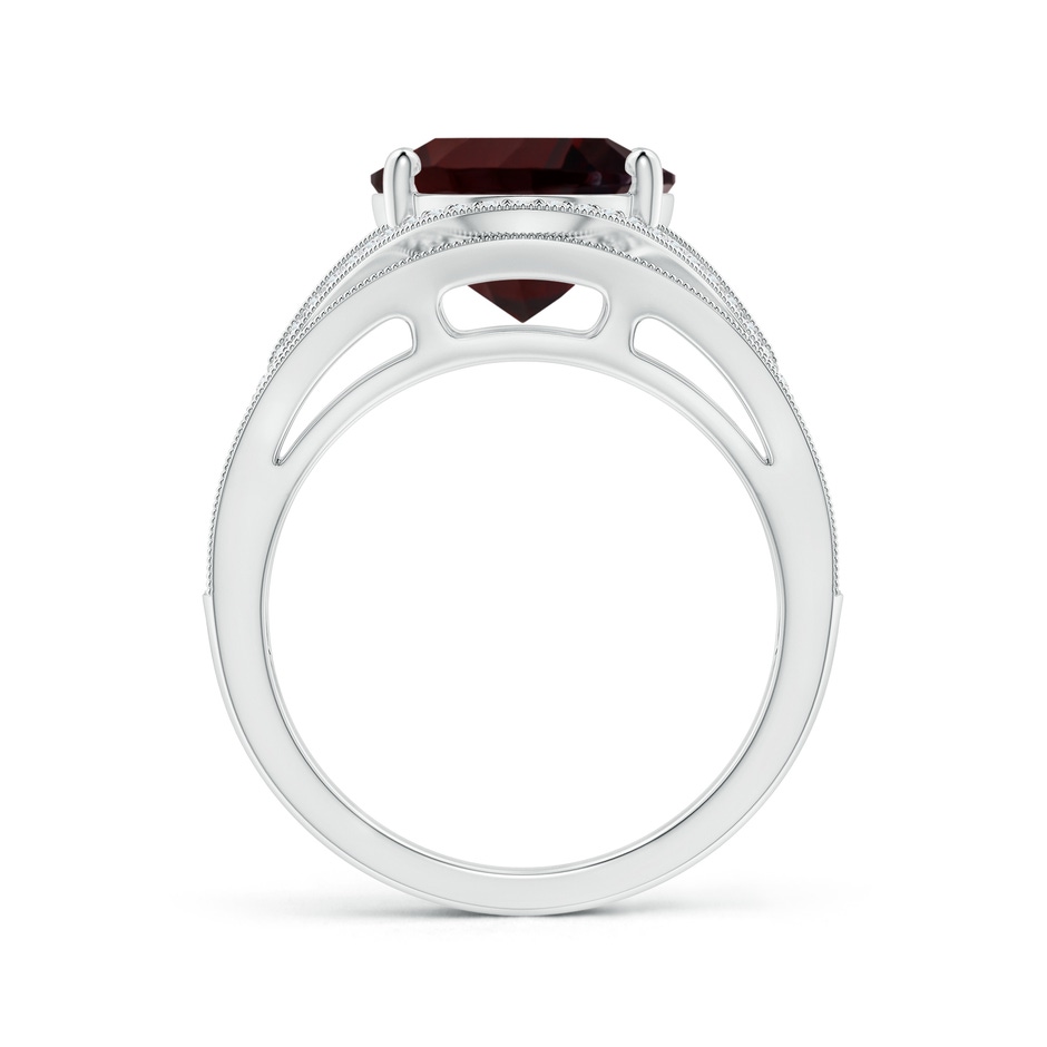 14.08x10.09x5.79mm AAA GIA Certified Oval Garnet Ornate Shank Cocktail Ring in 18K White Gold side 199