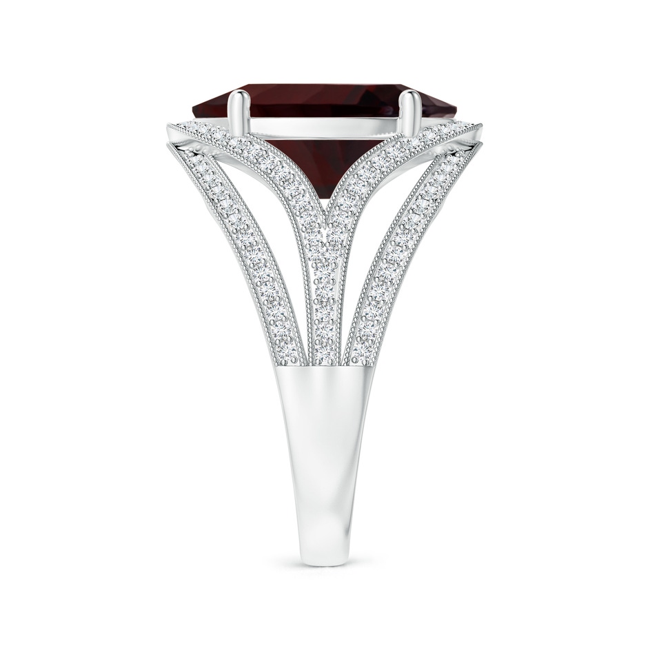 14.08x10.09x5.79mm AAA GIA Certified Oval Garnet Ornate Shank Cocktail Ring in 18K White Gold side 399