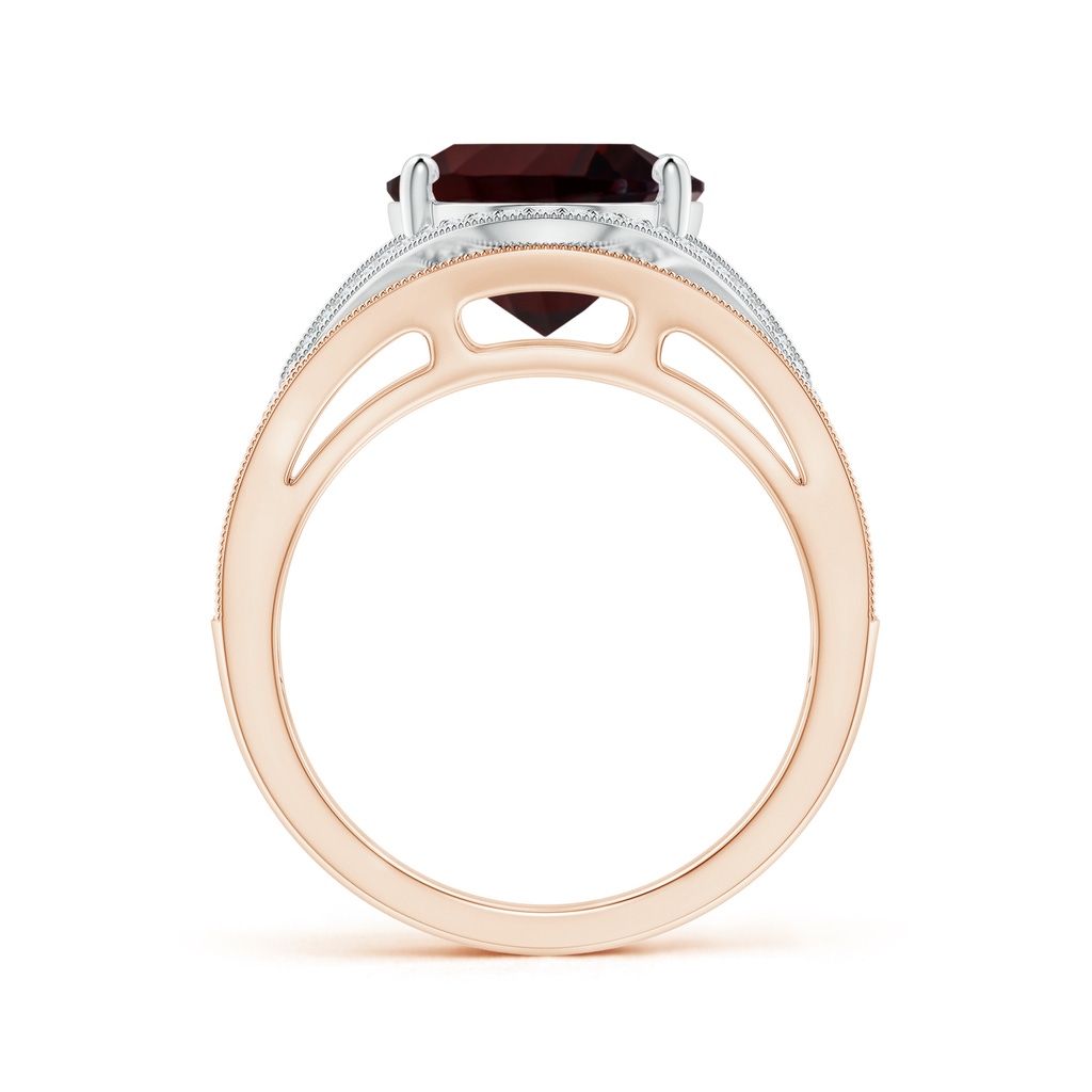 14.08x10.09x5.79mm AAA GIA Certified Oval Garnet Ornate Shank Cocktail Ring in Rose Gold White Gold - side 199
