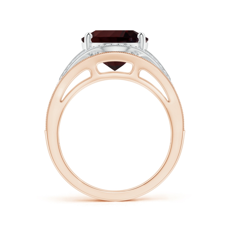 14.08x10.09x5.79mm AAA GIA Certified Oval Garnet Ornate Shank Cocktail Ring in Rose Gold White Gold Side 199